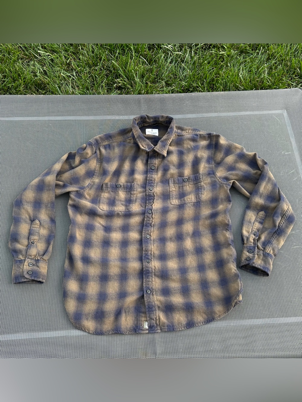 Mutual Weave Mens Plaid Shirt Button Up Long Sleeve  Size Large fall winter